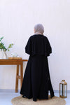 Abaya crepe Abaya Noir With side banda