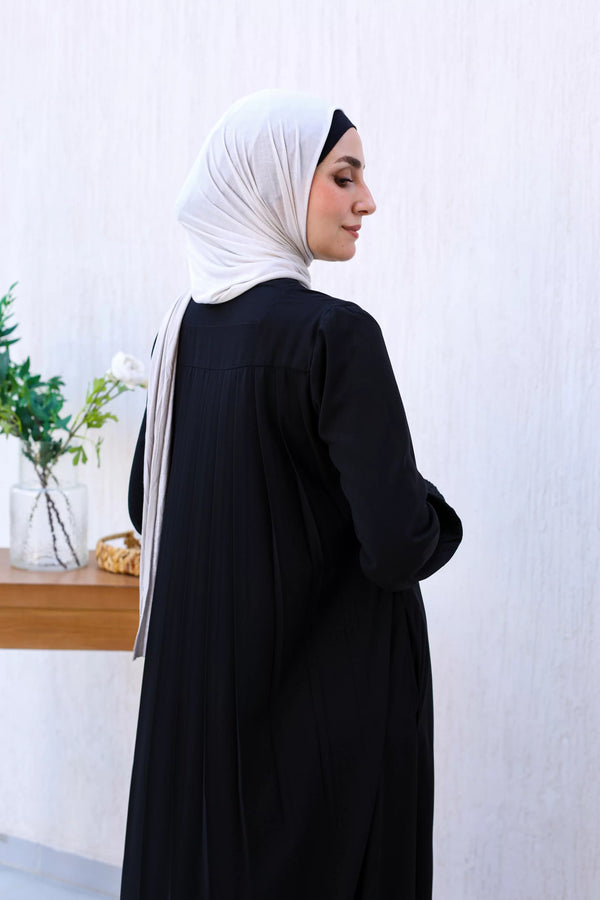Abaya with Zipper and plissee in the back