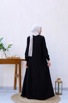 Abaya with Zipper and plissee in the back