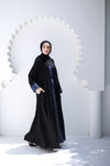 Flowy Open Abaya With Daintycontrast Detailing