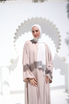 Flowy Open Abaya With Daintygold Detailing and basic dress