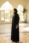 Dual fabric abaya shirtgrey