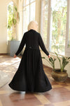 Mixed-Texture Open Abaya