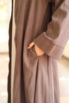 Soft crushed fabric abaya cafe