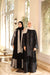 Dual-Fabric elegant open Abaya black 1842
