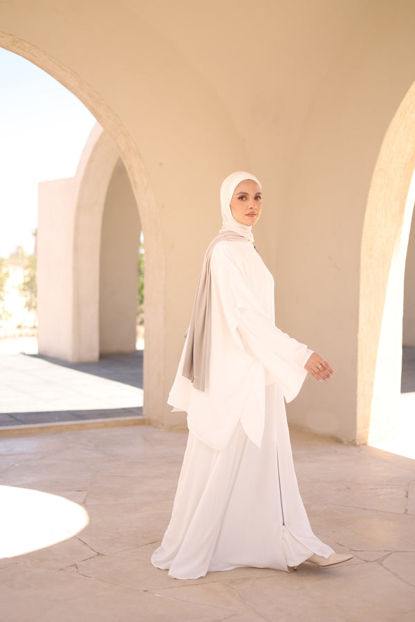 Voyager Cape white Abaya