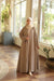 Soft crushed fabric abaya beige