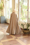 Soft crushed fabric abaya beige
