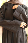 Soft crushed fabric abaya black