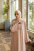 Shine Trim Abaya Set beige