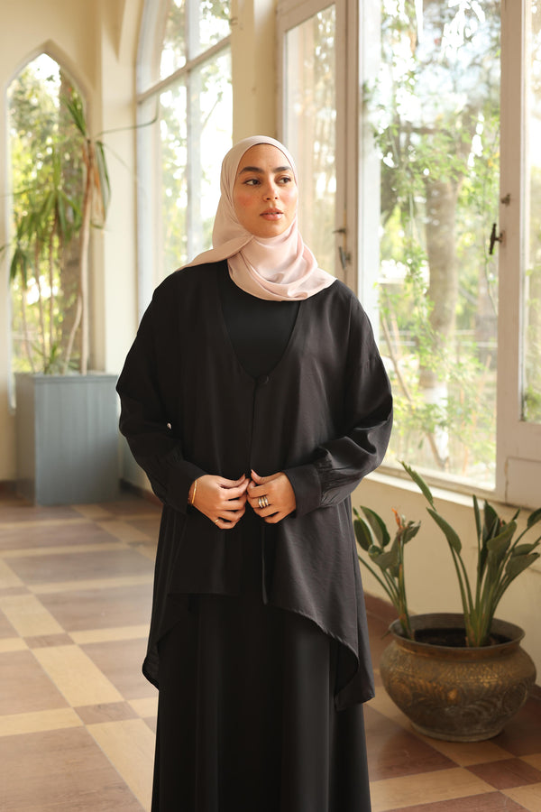 flowy satin cardigan