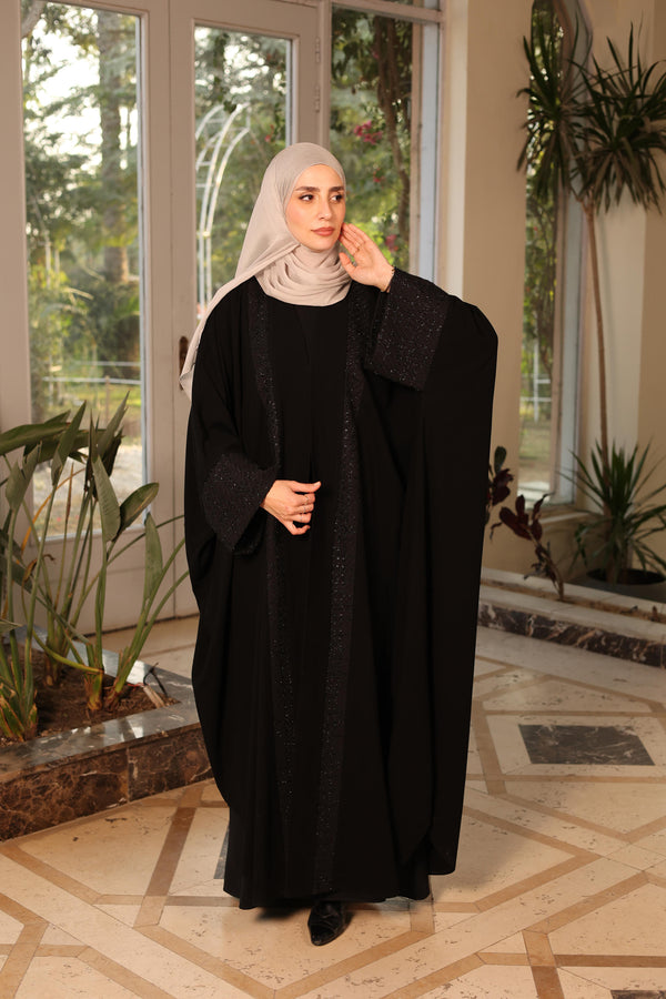 iconic abaya with tweed cut