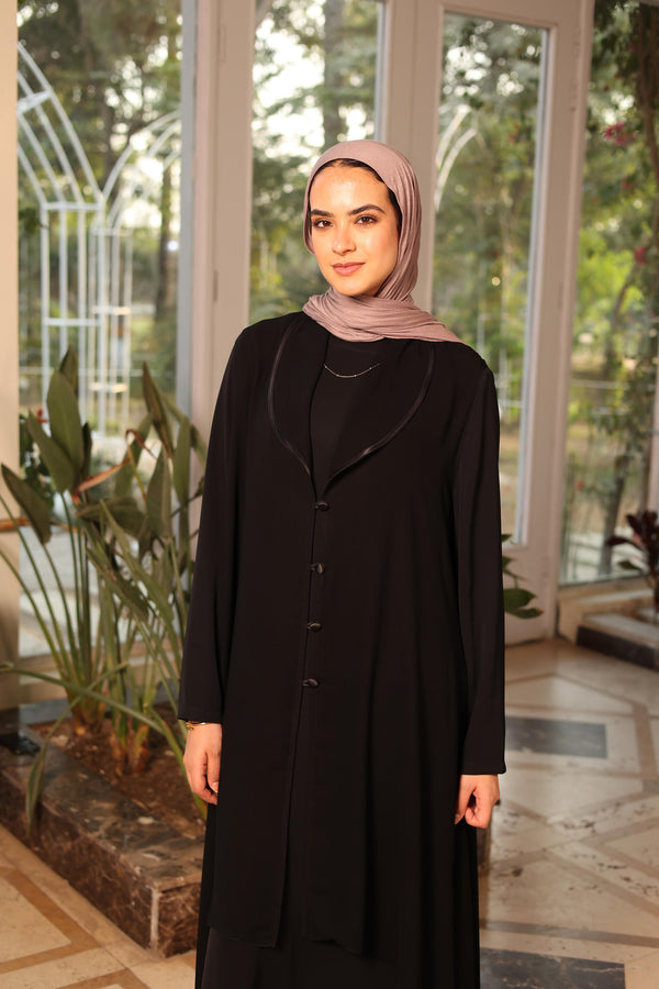 Satin-Trimmed Chiffon Cape