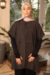 Front-Zip Elevated Cape black