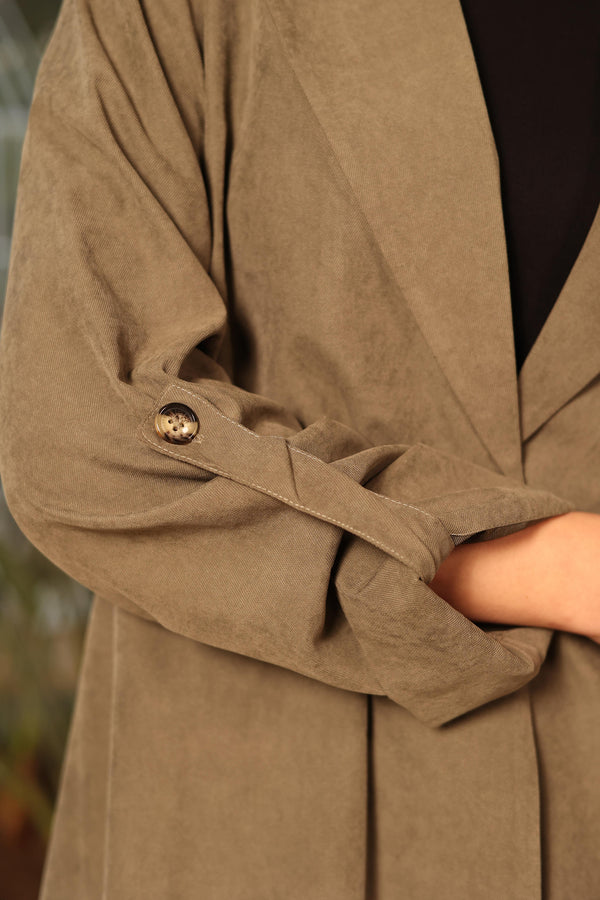 Asymmetric Twill Urban Cardigan olive