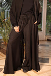 wide leg palazzo pants black