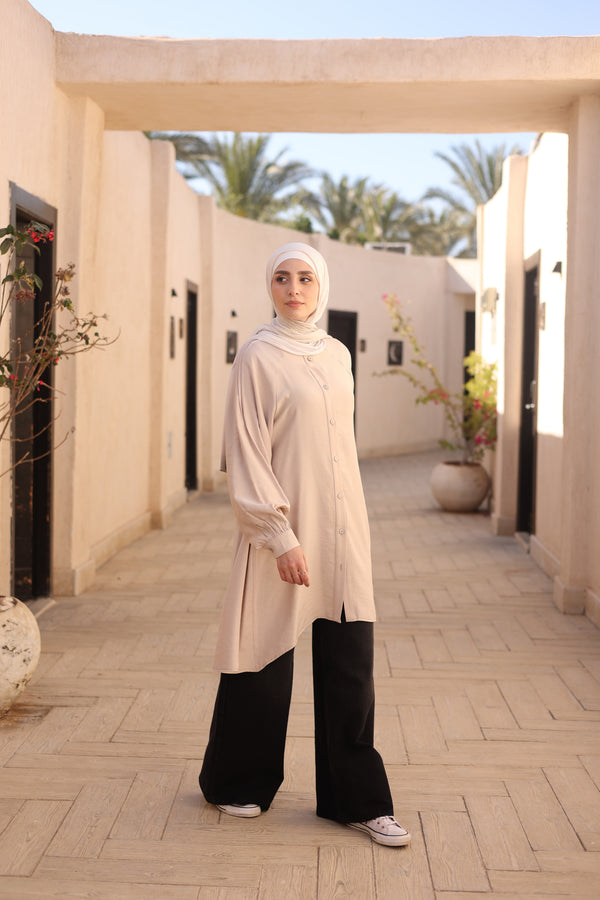 Beige pleatedshirt