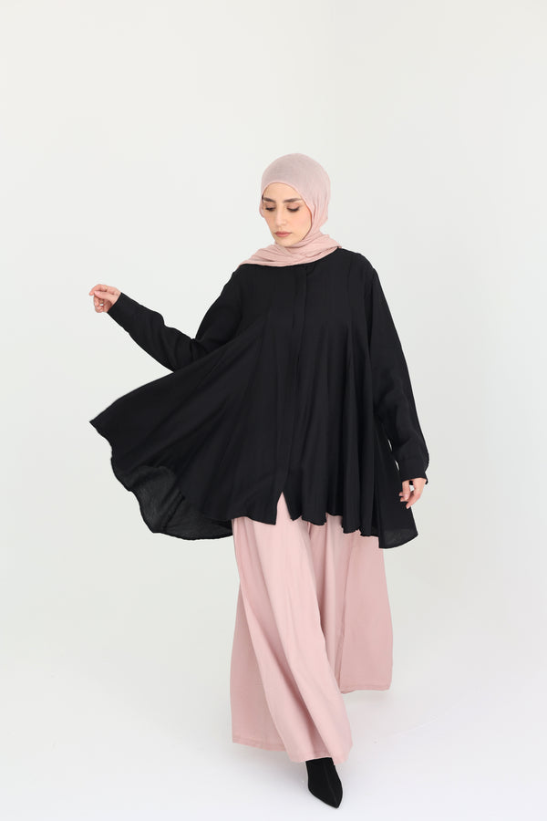 The Panel Flare Shirt black