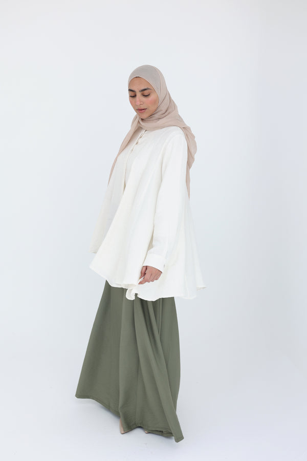 The Panel Flare Shirt Cream