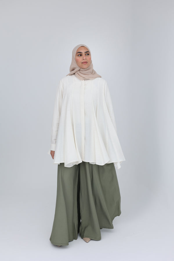 The Panel Flare Shirt Cream