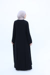 Crushed Abaya Set with Long Slits