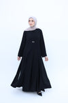 Crushed Abaya Set with Long Slits