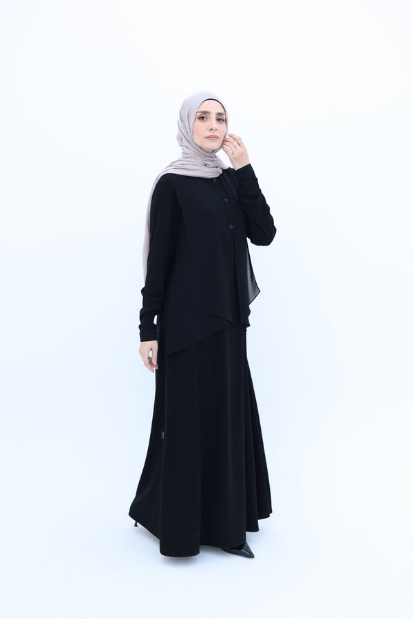 abaya with chiffon cut