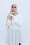 back pleated long shirt White