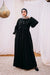 Crepe abaya with puffy sleeves and tassel neck rope