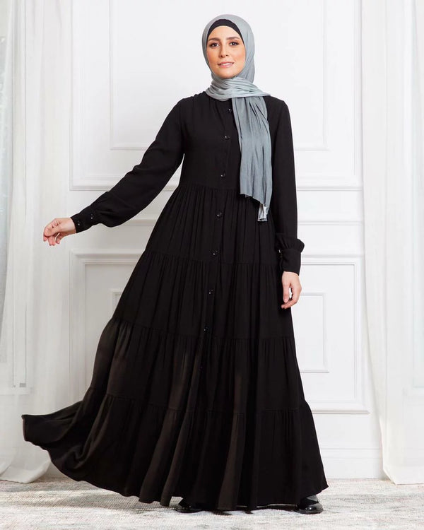 Fronce Abaya made with crepe