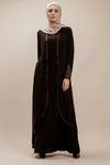 2 Layers Crepe Abaya With Satin Belt