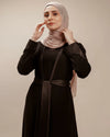 2 Layers Crepe Abaya With Satin Belt