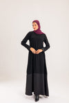 Crepe * Satin abaya with studs detailing on the sleeves and the bottom