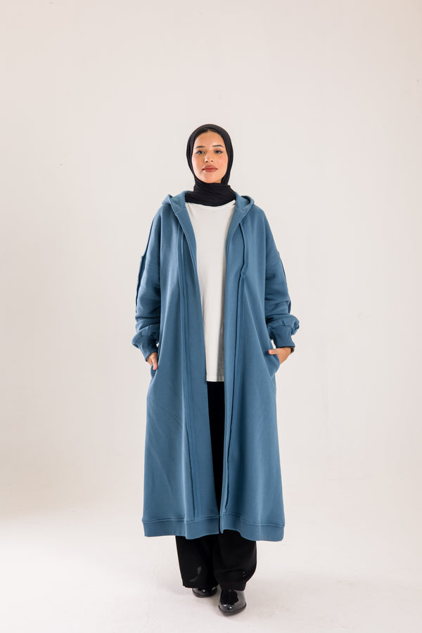 Long cozy Milton coat with hood