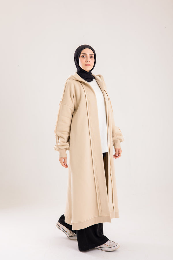 Long cozy Milton coat with hood