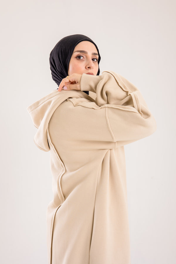 Long cozy Milton coat with hood