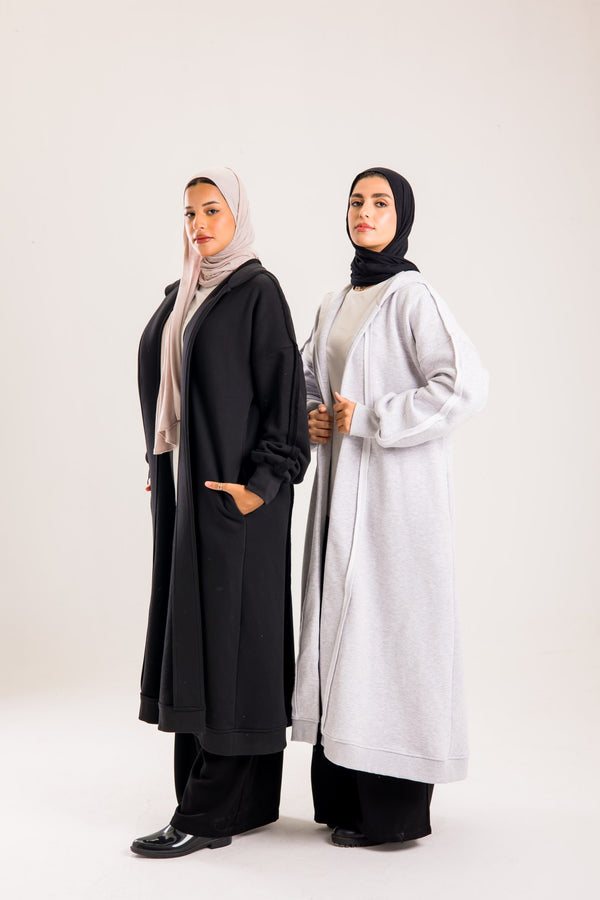 Long cozy Milton coat with hood