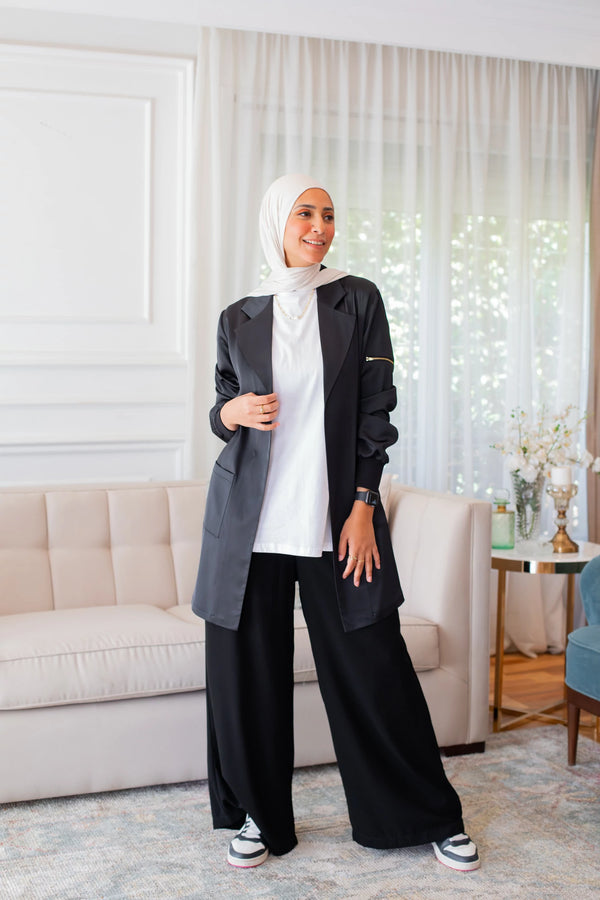 Plain Crepe Pants with Pockets