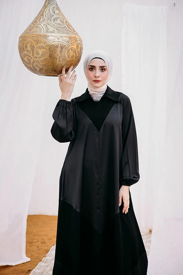 Satin * crepe V abaya