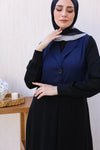 Silk Abaya riviere dark blue