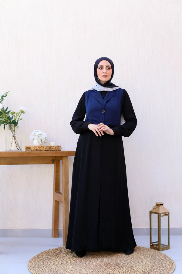 Silk Abaya riviere dark blue