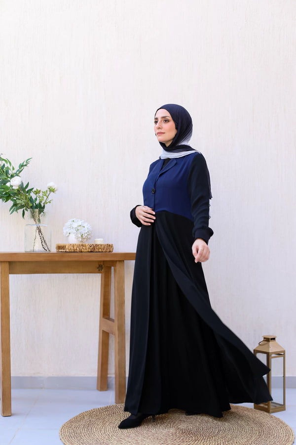 Silk Abaya riviere dark blue