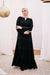 Layers abaya with lace detailing and satin belt