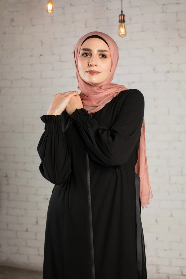 Tulip Crepe Abaya with Belt