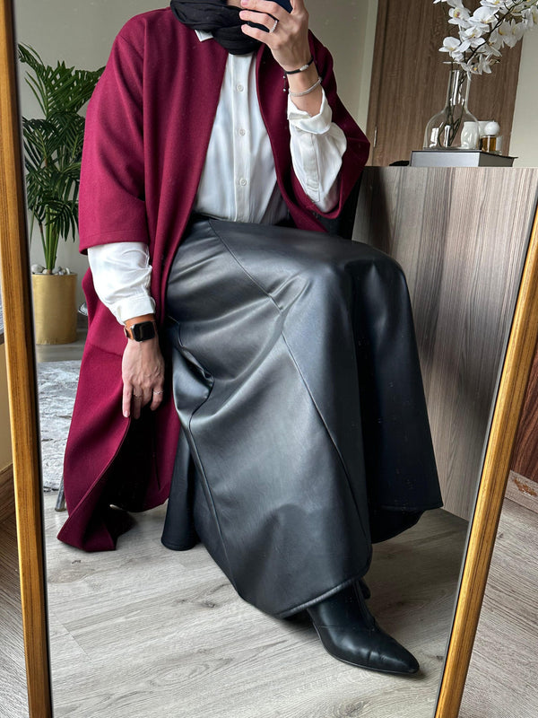 Faux Leather wide skirt