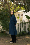 Crinkle long raincoat