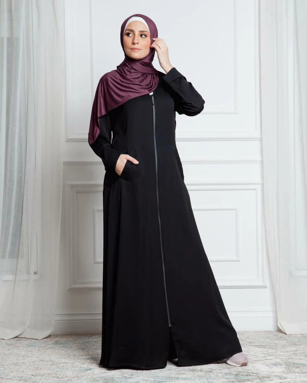 Zipper Abaya With 2 pockets