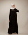 crepe Croisee Abaya with sleeves details