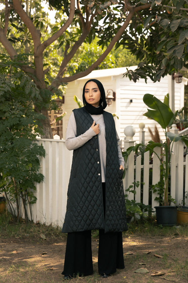 Quilted Long vest