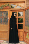 Classic abaya with striped fabric